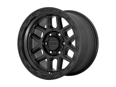 KMC Mesa Satin Black with Gloss Black Lip 8-Lug Wheel; 17x9; -12mm Offset (07-10 Sierra 2500 HD)