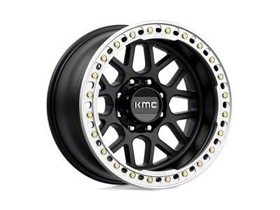 KMC Grenade Crawl Beadlock Satin Black 8-Lug Wheel; 20x10; -48mm Offset (07-10 Sierra 3500 HD SRW)