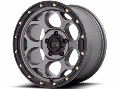 KMC Dirty Harry Satin Gray with Black Lip 6-Lug Wheel; 18x8.5; 0mm Offset (19-24 Silverado 1500)