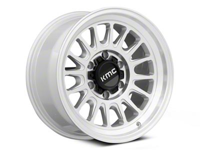 KMC Impact Ol Silver Machined 6-Lug Wheel; 17x8.5; 0mm Offset (14-18 Silverado 1500)