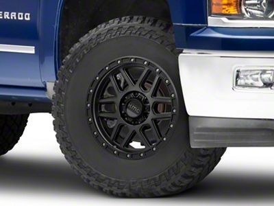KMC Mesa Satin Black with Gray Tint 6-Lug Wheel; 17x8.5; 0mm Offset (14-18 Silverado 1500)