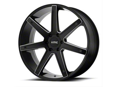 KMC Revert Satin Black Milled 6-Lug Wheel; 22x9.5; 15mm Offset (19-25 Silverado 1500)