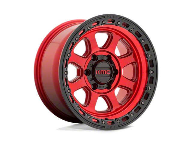 KMC Chase Candy Red with Black Lip 8-Lug Wheel; 20x9; 0mm Offset (07-10 Silverado 2500 HD)