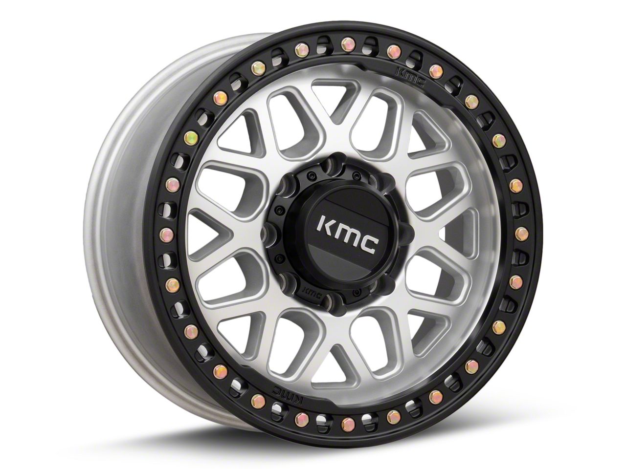 KMC Silverado 2500 GRS Machined with Satin Black Lip 8-Lug