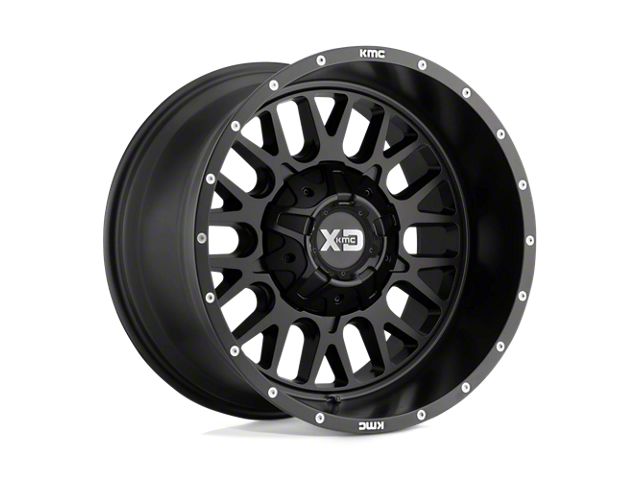 KMC GRS Satin Black 8-Lug Wheel; 18x9; 18mm Offset (20-24 Silverado 2500 HD)