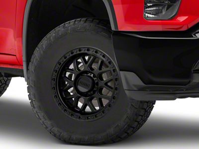 KMC GRS Satin Black 8-Lug Wheel; 18x9; 18mm Offset (20-25 Silverado 3500 HD SRW)