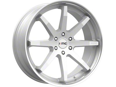 KMC Reverb Brushed Silver with Chrome Lip 6-Lug Wheel; 22x9.5; 30mm Offset (21-26 Tahoe)