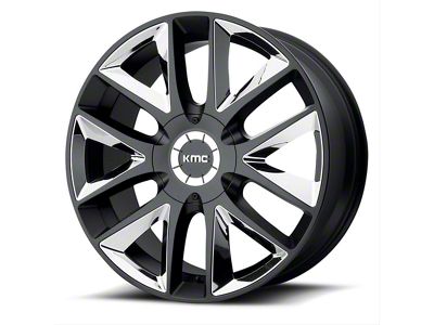 KMC Takedown Satin Black with Chrome Inserts 6-Lug Wheel; 22x9.5; 30mm Offset (21-26 Yukon)