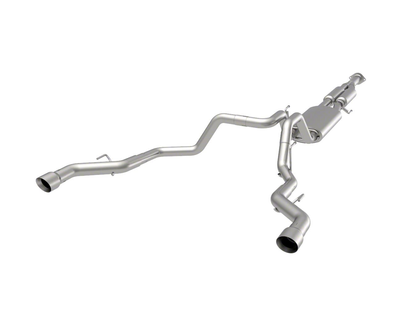 Kooks Dual Exhaust System with Polished Tips; Rear Exit (21-24 2.7L EcoBoost F-150)
