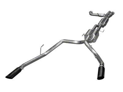 Kooks True Dual Exhaust System with Green Catted X-Pipe and Black Tips; Rear Exit (10-14 6.2L F-150 Raptor)