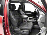 Kustom Interior Premium Artificial Leather Front and Rear Seat Covers; All Black with Double Hex Stitch Accent (21-26 F-150 SuperCrew w/ Front Bucket Seats)