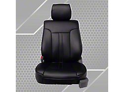 Premium Artificial Leather Front and Rear Seat Covers; All Black (09-14 F-150 SuperCrew w/ Bench Seat)