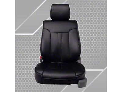 Premium Artificial Leather Front and Rear Seat Covers; All Black (09-14 F-150 SuperCrew w/ Bucket Seats)