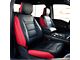 Kustom Interior Premium Artificial Leather Front and Rear Seat Covers; Red with Black Front Face (21-24 F-150 SuperCrew w/ Front Bucket Seats)