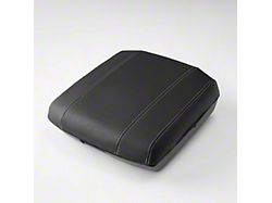 Kustom Interior Premium Artificial Leather Center Console Lid Armrest Cover; Black with White Stitching (09-18 RAM 1500)
