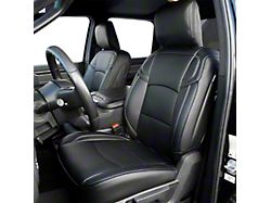 Kustom Interior Premium Artificial Leather Front and Rear Seat Covers; All Black (19-26 RAM 2500 Big Horn, Tradesman Crew Cab w/ Bucket Seats & 60/40 Rear Split Seat)