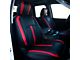 Kustom Interior Premium Artificial Leather Front and Rear Seat Covers; Black with Red Accent (13-18 RAM 3500 Crew Cab w/ Bucket Seats, Excluding Laramie & Limited)