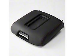 Kustom Interior Premium Artificial Leather Center Console Lid Armrest Cover; Black with Red Stitching (14-18 Silverado 1500 w/ Bucket Seats)