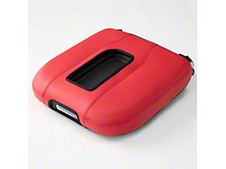 Kustom Interior Premium Artificial Leather Center Console Lid Armrest Cover; All Red (19-26 Silverado 2500 HD w/ Bucket Seats)