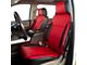 Kustom Interior Premium Artificial Leather Front Seat Covers; Black with Red Front Face (14-18 Sierra 1500)