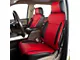 Kustom Interior Premium Artificial Leather Front Seat Covers; Black with Red Front Face (14-18 Silverado 1500)