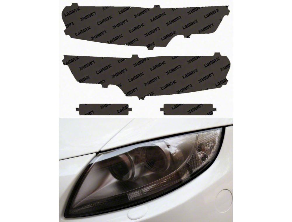 LaminX RAM 1500 Headlight Tint Covers; Gunsmoke D036G (1924 RAM 1500