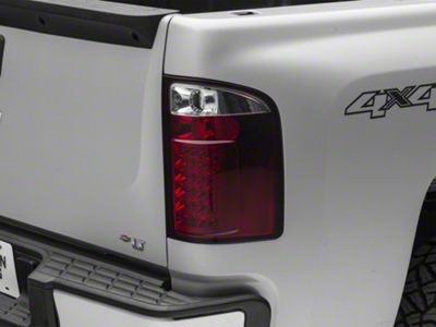 LED Tail Lights; Chrome Housing; Red Lens (07-13 Silverado 1500)