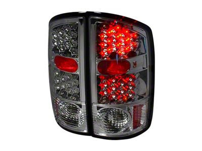 LED Tail Lights; Chrome Housing; Smoked Lens (02-06 RAM 1500)