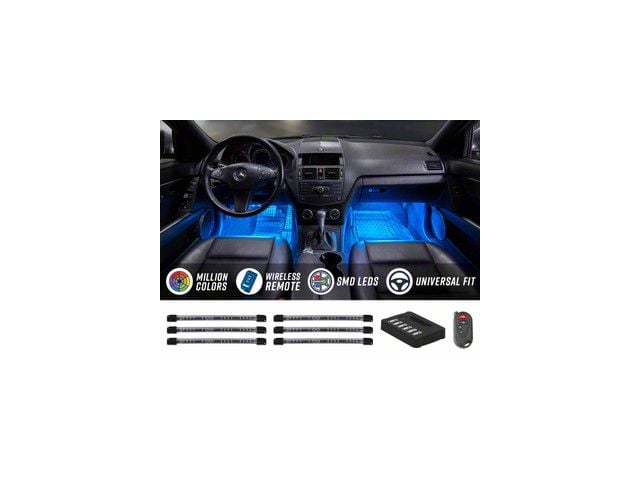 LEDGlow F-150 Flexible Million Color Interior Lighting Kit; 6-Piece LU ...