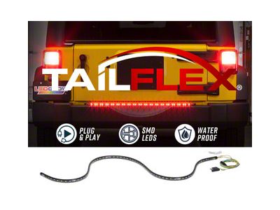 LEDGlow Red TailFlex Tailgate Light Bar with White Reverse Lights; 36-Inch (Universal; Some Adaptation May Be Required)