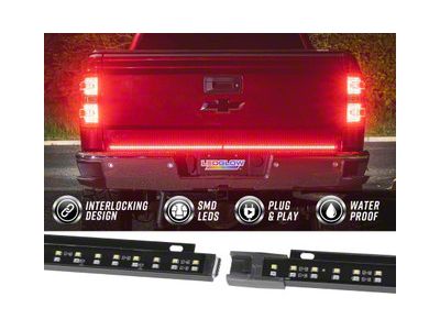 LEDGlow Red Tailgate Light Bar with White Reverse Lights; 60-Inch (Universal; Some Adaptation May Be Required)