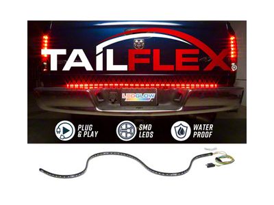 LEDGlow Red TailFlex Tailgate Light Bar with White Reverse Lights; 60-Inch (Universal; Some Adaptation May Be Required)