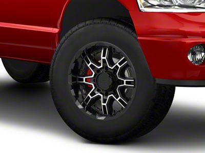 Level 8 Wheels Slingshot Gloss Black Machined 8-Lug Wheel; 18x9; 0mm Offset (03-09 RAM 2500)