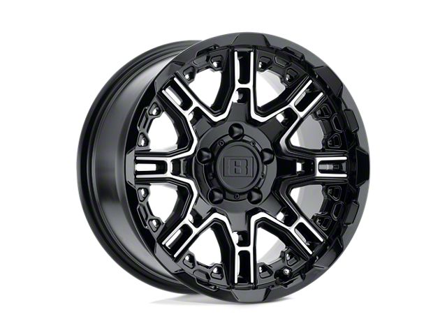 Level 8 Wheels Slingshot Gloss Black with Machined Face 6-Lug Wheel; 20x9; 10mm Offset (04-08 F-150)