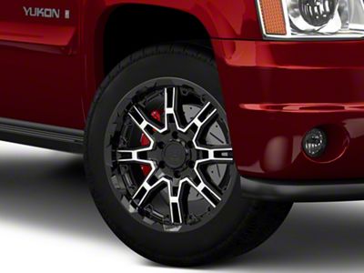 Level 8 Wheels Slingshot Gloss Black Machined 6-Lug Wheel; 20x11.5; -44mm Offset (07-14 Yukon)