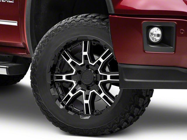 Level B Rims Level 8 Wheels Sierra 1500 Slingshot Gloss Black Machined 6-Lug Wheel ...