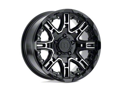 Level 8 Wheels Slingshot Gloss Black with Machined Face 6-Lug Wheel; 22x10; -12mm Offset (15-20 F-150)