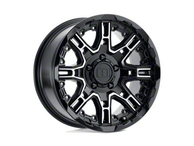 Level 8 Wheels Slingshot Gloss Black Machined 6-Lug Wheel; 17x8.5; 10mm Offset (15-20 F-150)