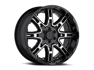 Level 8 Wheels Slingshot Gloss Black Machined 8-Lug Wheel; 20x11.5; -44mm Offset (20-24 Silverado 2500 HD)