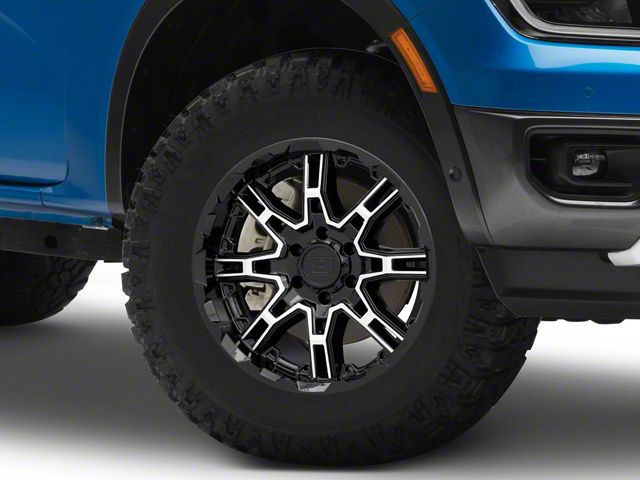 Level B Rims Level 8 Wheels Ranger Slingshot Gloss Black Machined 6-Lug Wheel; 17x8 ...