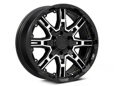 Level 8 Wheels Slingshot Gloss Black Machined 6-Lug Wheel; 20x9; 10mm Offset (99-06 Sierra 1500)
