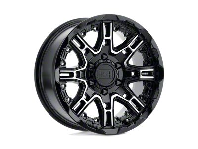 Level 8 Wheels Slingshot Gloss Black with Machined Face 6-Lug Wheel; 20x9; 10mm Offset (15-22 Canyon)