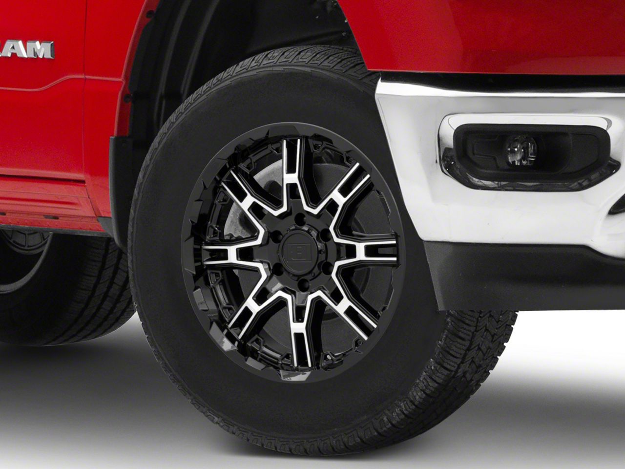 Level 8 Wheels RAM 1500 Slingshot Gloss Black Machined 6-Lug Wheel ...