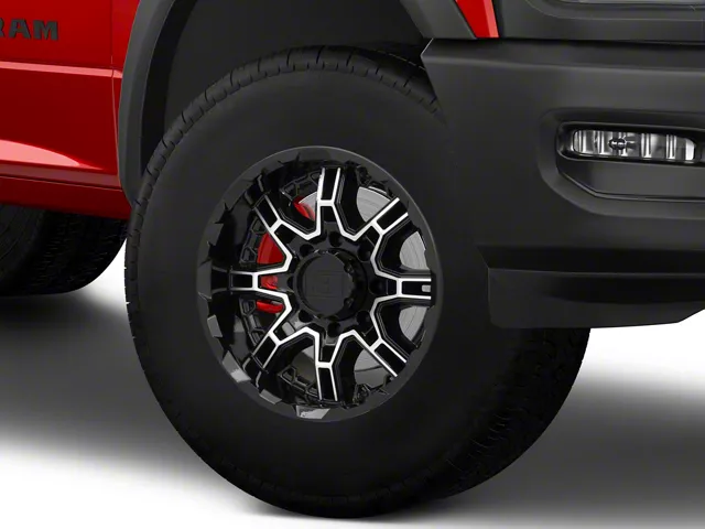 Level B Rims Level 8 Wheels RAM 2500 Slingshot Gloss Black Machined 8-Lug Wheel ...