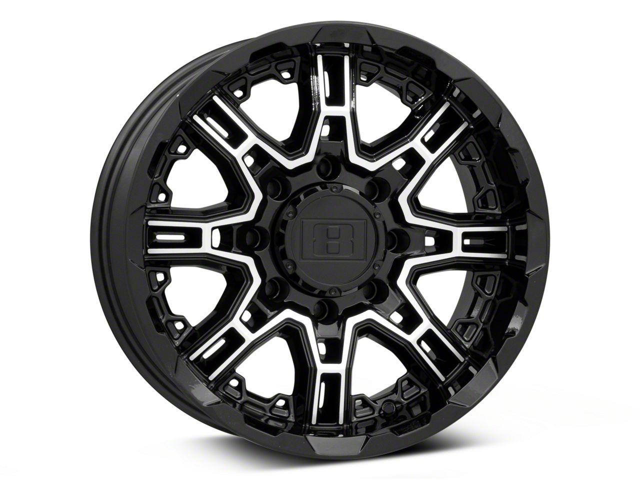 Level B Rims Level 8 Wheels RAM 2500 Slingshot Gloss Black Machined 8-Lug Wheel ...