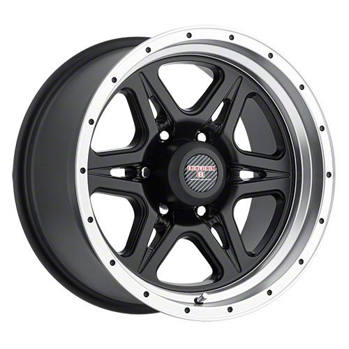 Level B Rims Level 8 Wheels Ranger Strike 6 Matte Black Machined 6-Lug Wheel; 17x9 ...