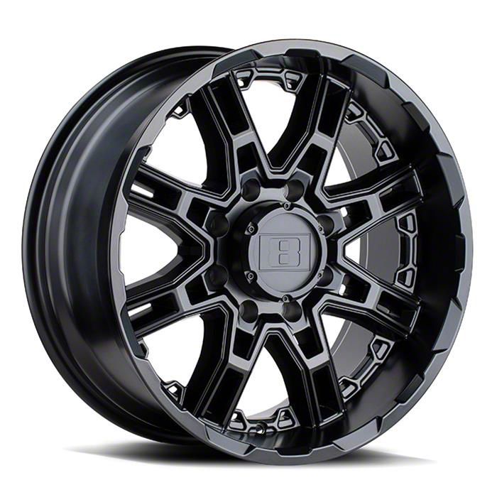 Level 8 Wheels Sierra 1500 Slingshot Matte Black 6-Lug Wheel; 22x10 ...