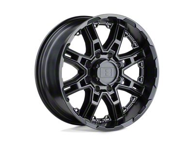 Level 8 Wheels Slingshot Gloss Black with Machined Face 8-Lug Wheel; 22x11.5; -44mm Offset (20-24 Sierra 2500 HD)