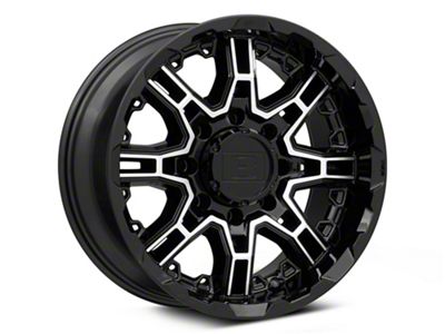 Level 8 Wheels Slingshot Gloss Black Machined 8-Lug Wheel; 18x9; 0mm Offset (07-10 Sierra 3500 HD SRW)