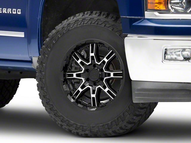 Level B Rims Level 8 Wheels Silverado 1500 Slingshot Gloss Black Machined 6-Lug ...